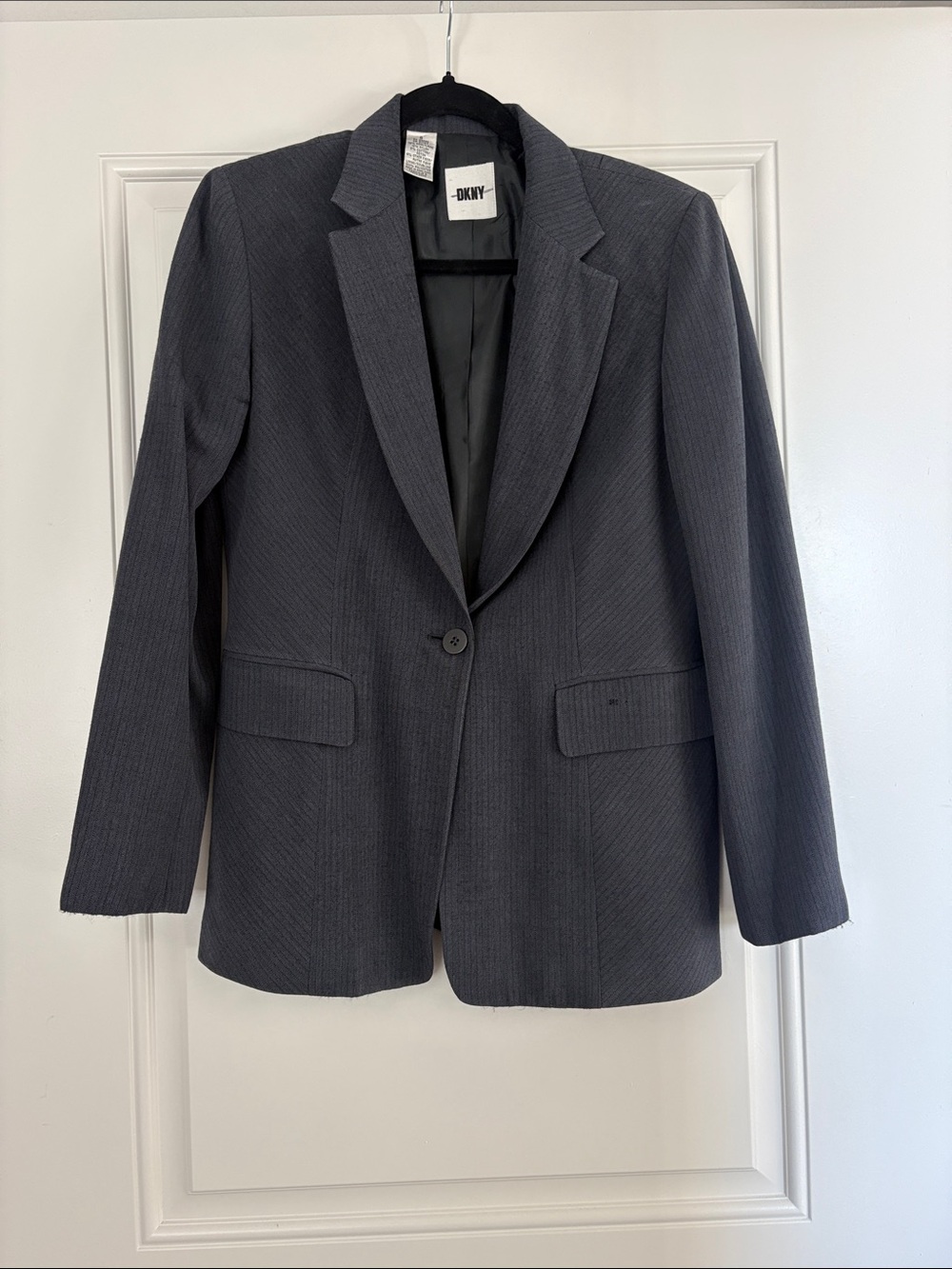 DKNY Vintage Single-Button Gray Blazer